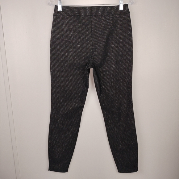 NWT Nanette Lepore High Waist Skinny Pull-On Pants in Blk w/ Gold Pinstripes - Picture 7 of 10
